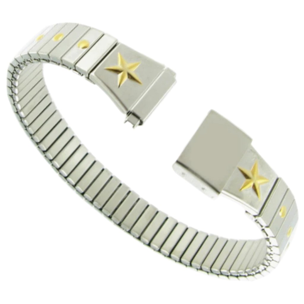 11-14mm Speidel Express Convertible Twist-O-Flex Watchband Bracelet Stars Design 15$